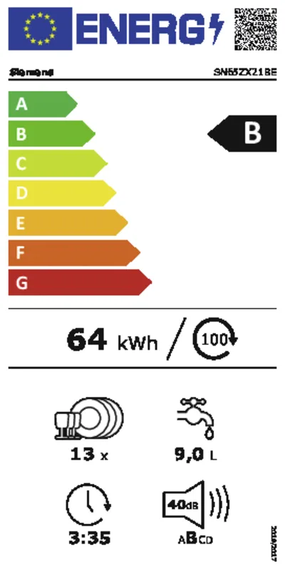 Siemens SN65ZX21BE energielabel