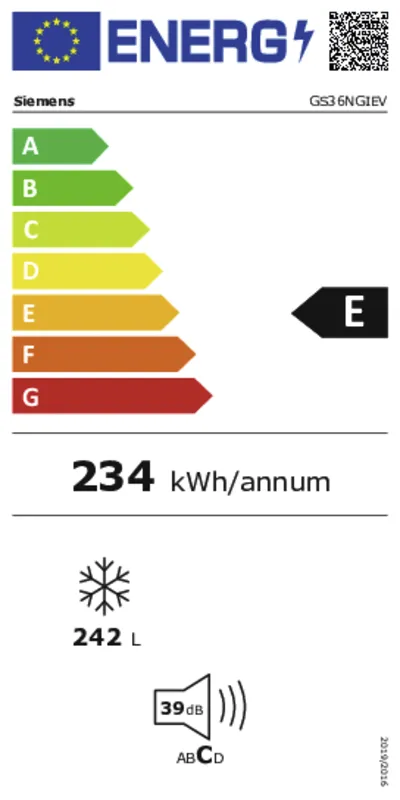 Siemens GS36NGIEV energielabel