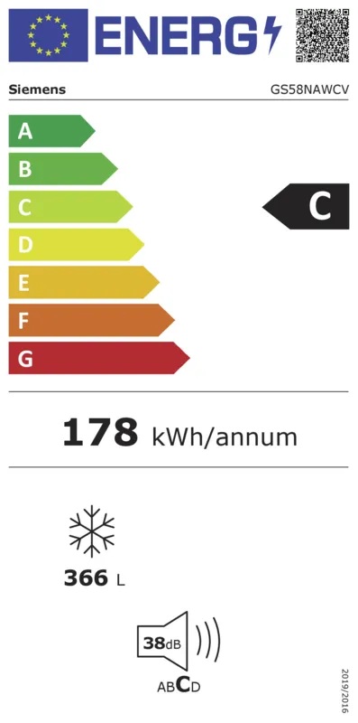 Siemens GS58NAWCV energielabel