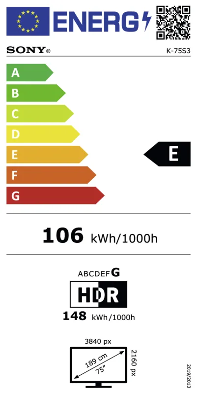 Sony K75S39B.CEI energielabel