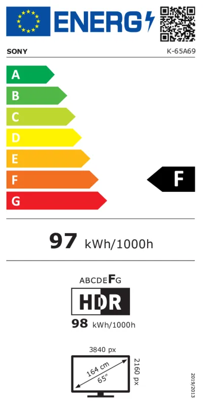 Sony K65A69PB energielabel