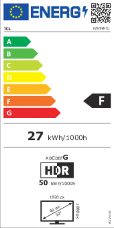TCL 32S59K energielabel