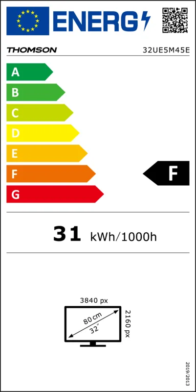 Thomson 32UE5M45E energielabel