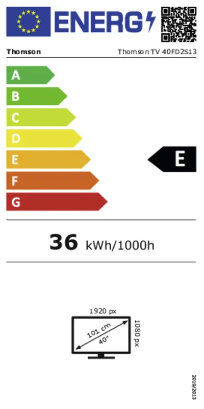 Thomson 40FD2S13 energielabel