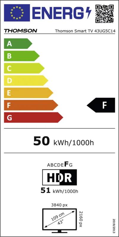 Thomson 43UG5C14 energielabel