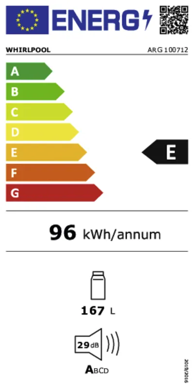 Whirlpool ARG100712 energielabel